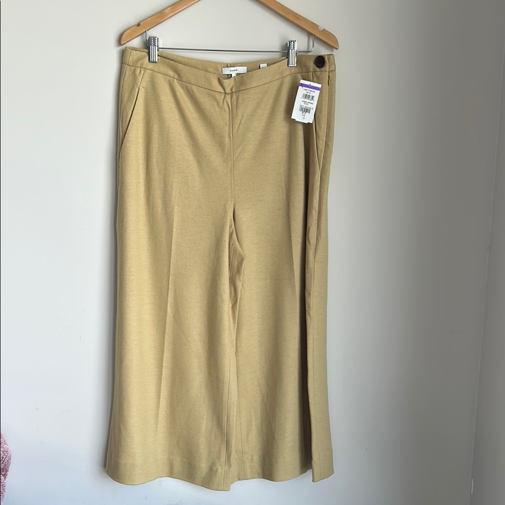 Vince Tan Maxi Trousers with Slit for Resort Wear